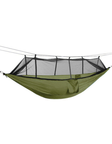 Hängmatta Parachute style med myggnät 260x140cm mörkgrön