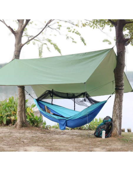 Hängmatta Parachute style med myggnät 260x140cm mörkgrön