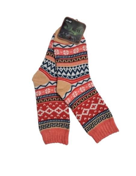 Alpaca Socks Pink Patterned 41-45