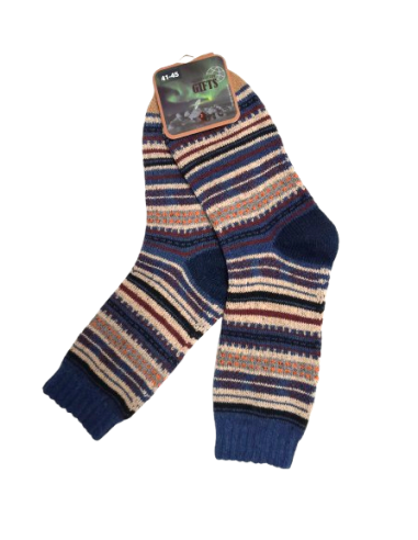 Alpaca Socks Blue Patterned 41-45