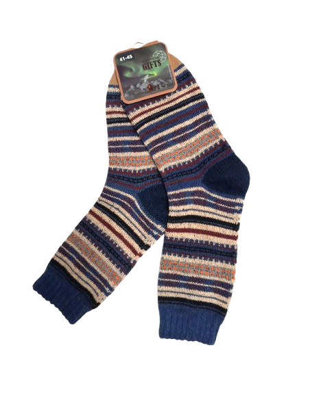 Alpaca Socks Blue Patterned 41-45