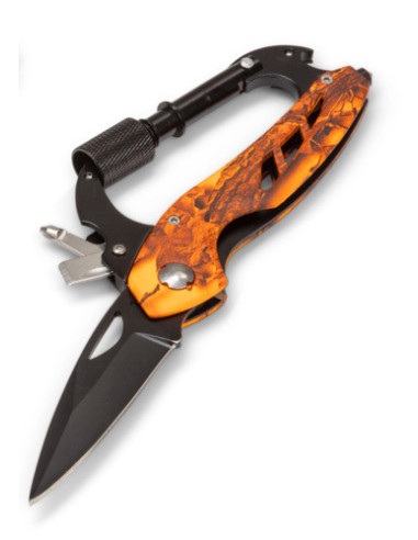 Carabiner with built-in Knife