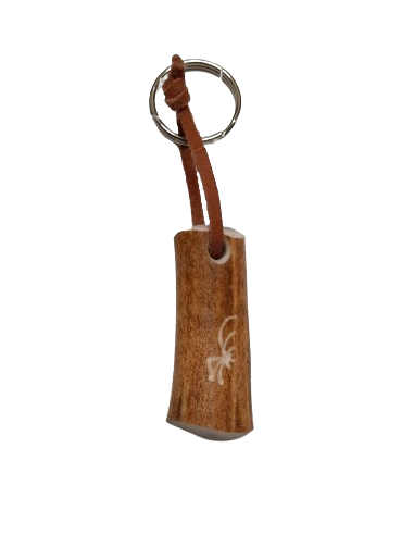 Wide Reindeer Antler Keychain