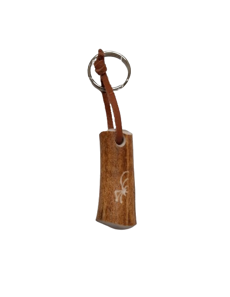 Wide Reindeer Antler Keychain