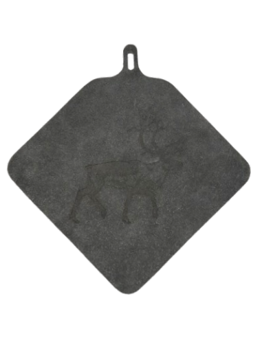 Gray Suede Potholder Reindeer
