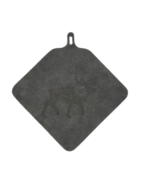 Gray Suede Potholder Reindeer